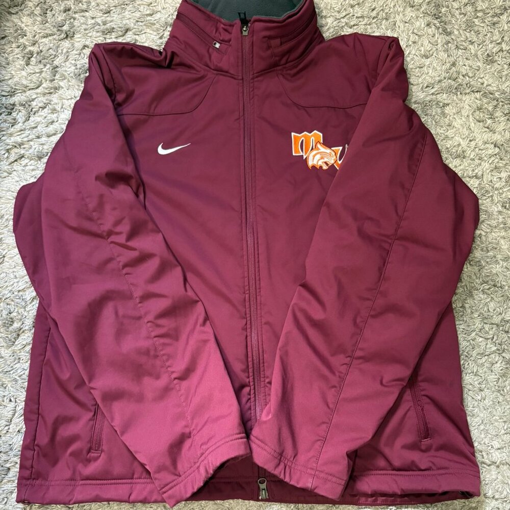 Nike maroon jacket size L with embroidered logo